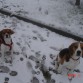 Con su amiga Dina en la nieve